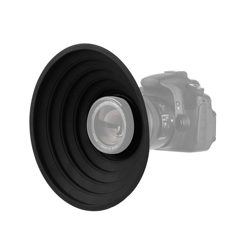 STSEETOP Camera Lens Hood Collapsible Reversible Filter Thread Rubber Digital Hood DSLR Cap Shade (For 70-90mm Lens) - Image 2